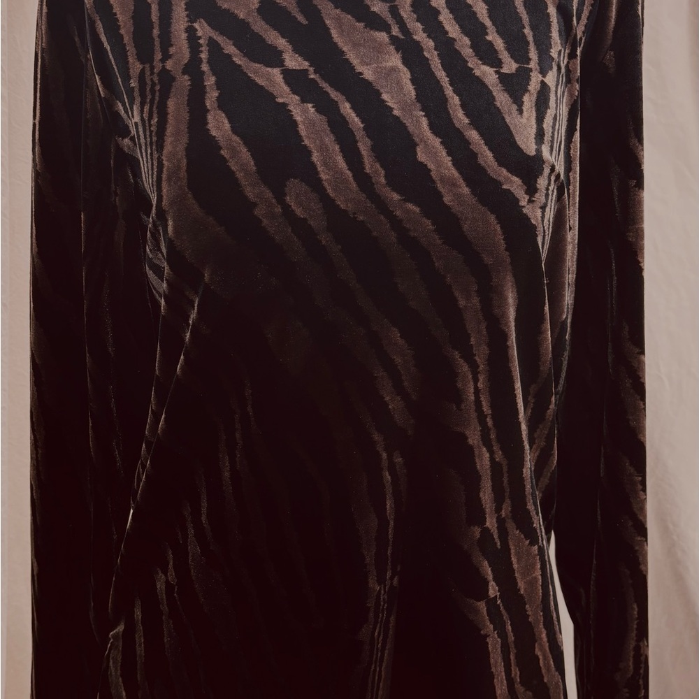 Sag Harbor Black and Brown Animal Print Top